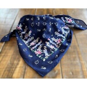 Made in Japan Vintage Anne Marie Cotton Spring Blue Scarf